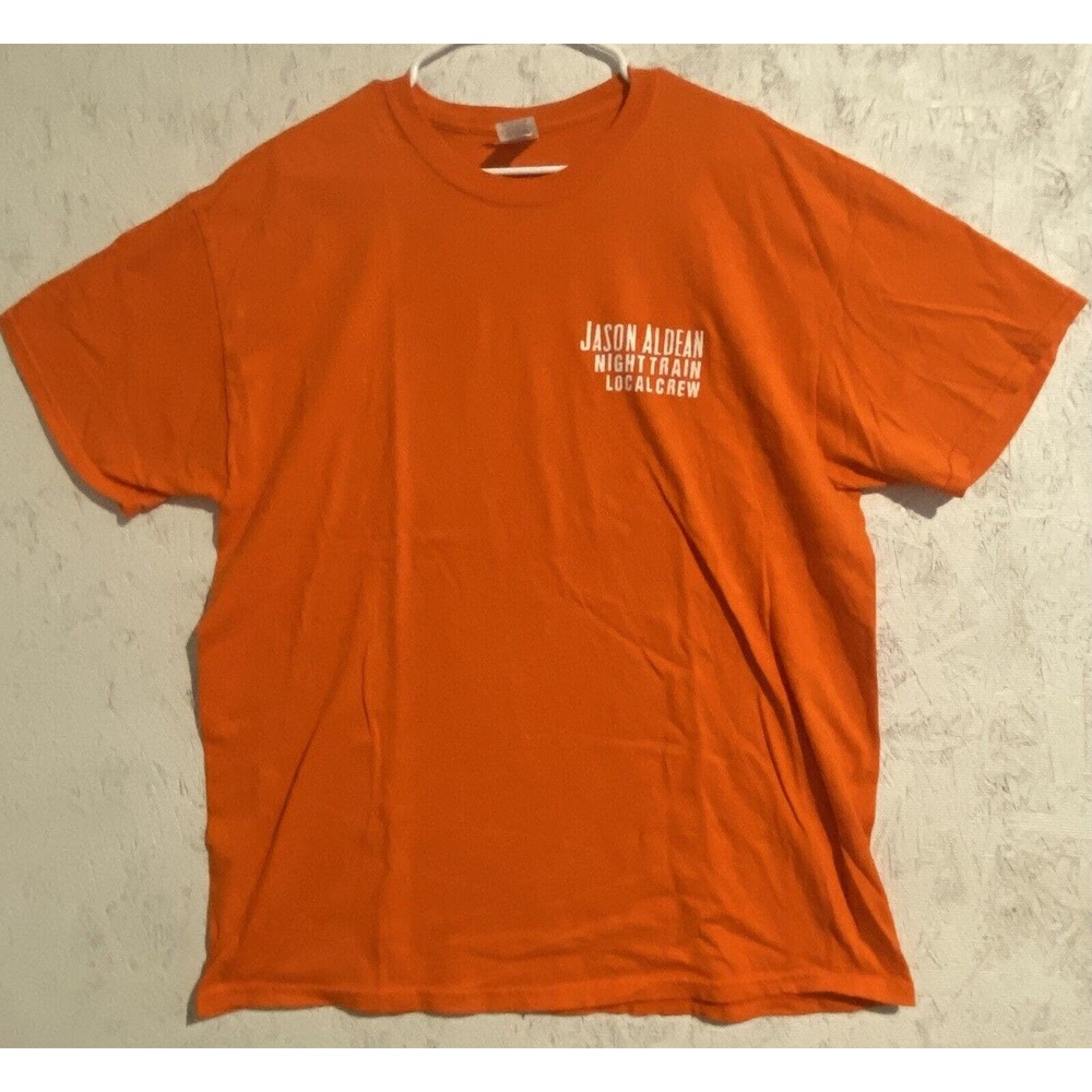 Roadie Local Crew T-Shirt Jason Aldean Night Train Tour-Orange-size XL
